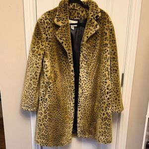 Worthington Animal Print Faux Fur Coat